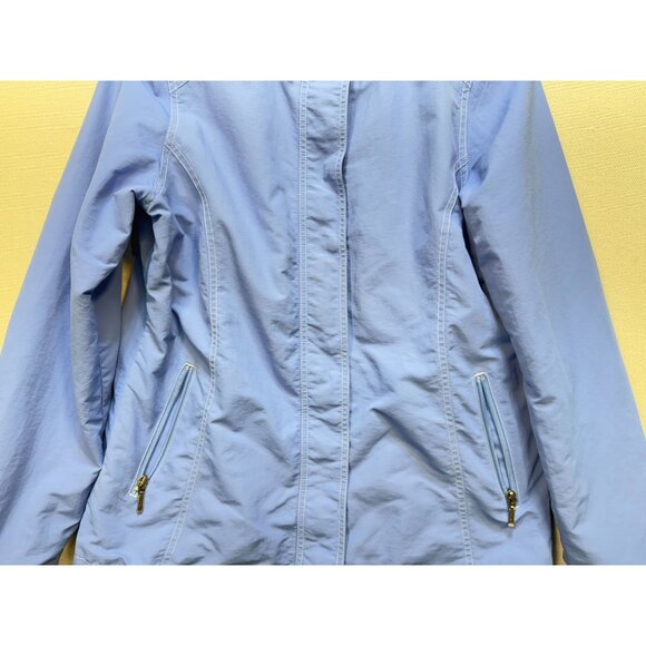 Eddie Bauer Women Weatheredge Hooded Coat Zip Pocket Sz M Blue Authentic Outdoor - Picture 4 of 11